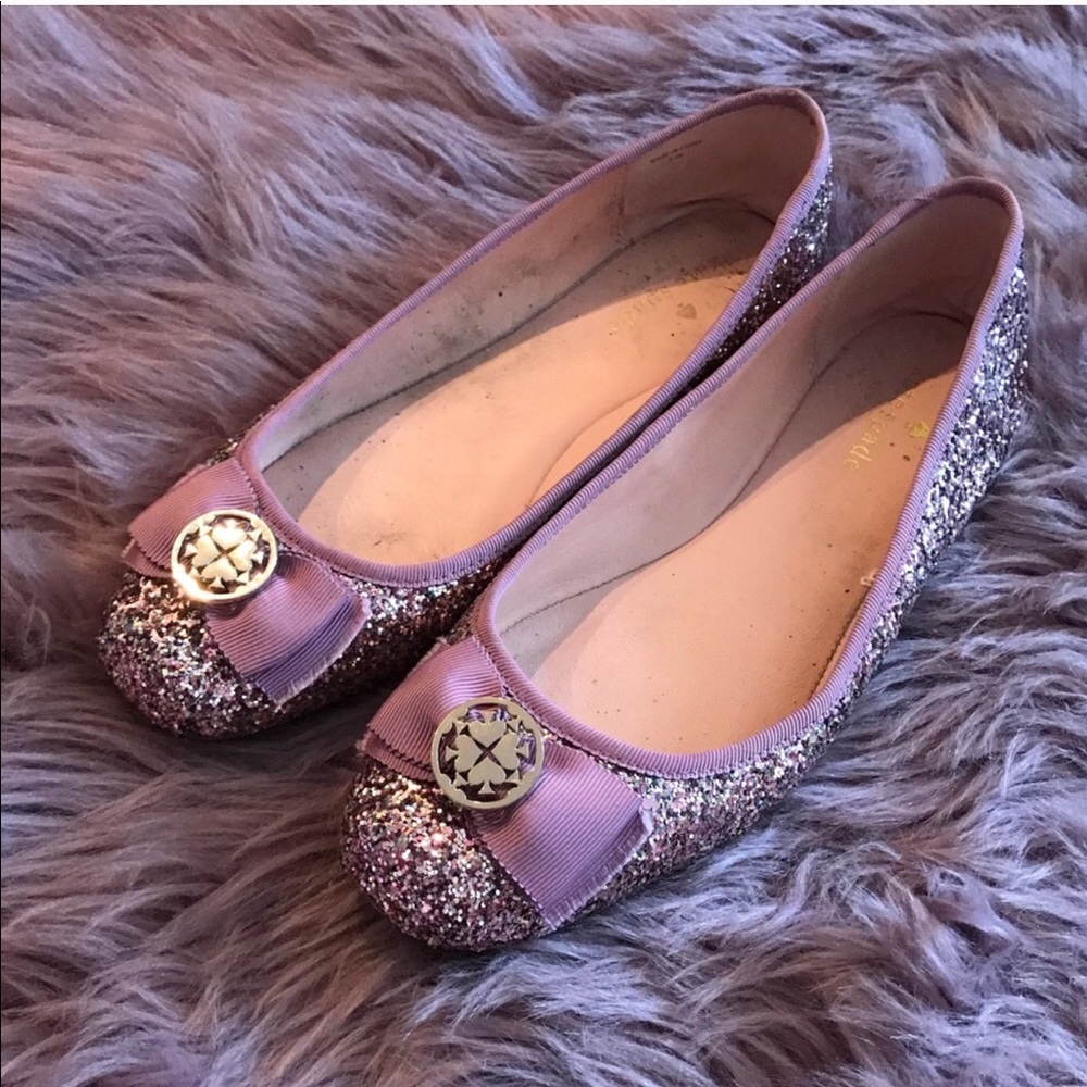 KATE SPADE Fontana Too Glitter Rose Gold flats 8.5